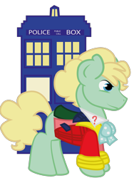 Size: 1728x2304 | Tagged: safe, artist:pinksaphires, derpibooru import, doctor whooves, doctor who, sixth doctor, solo, tardis