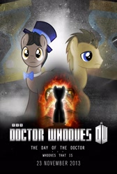 Size: 1076x1600 | Tagged: safe, artist:sitrirokoia, derpibooru import, doctor whooves, crossover, day of the doctor, doctor who, eleventh doctor, movie, movie poster, ponified, poster