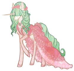 Size: 1094x1060 | Tagged: safe, artist:haventide, derpibooru import, oc, oc only, pony, unicorn, clothes, dress, flower, solo