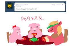 Size: 500x335 | Tagged: safe, derpibooru import, big macintosh, earth pony, pig, pony, ask, ask big macintosh, askmacintosh, male, poker, stallion, tumblr