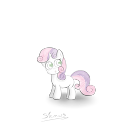 Size: 2000x2000 | Tagged: safe, artist:spenws, derpibooru import, sweetie belle, cute, filly, sketch, solo, surprised