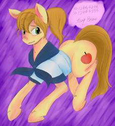 Size: 910x1000 | Tagged: safe, artist:japananon, artist:saine grey, derpibooru import, braeburn, colored, crossdressing, solo