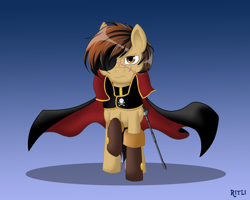 Size: 2000x1600 | Tagged: safe, artist:ritli-sama, derpibooru import, anime, captain harlock, ponified, solo