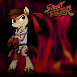 Size: 3500x3500 | Tagged: safe, artist:fj-c, derpibooru import, ponified, ryu, solo, street fighter