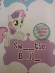 Size: 1200x1600 | Tagged: safe, derpibooru import, sweetie belle, fail, magazine, photo, solo