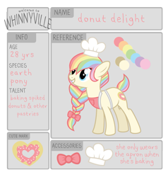 Size: 795x836 | Tagged: safe, artist:ivyhaze, derpibooru import, oc, oc only, donut delight, rainbow hair, solo