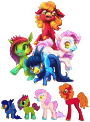 Size: 712x969 | Tagged: safe, artist:cat-party, derpibooru import, oc, oc only, earth pony, pegasus, pony, pony creator, before and after, comparison, female, mare, unshorn fetlocks