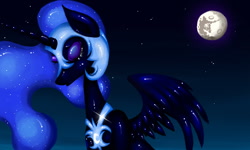 Size: 800x480 | Tagged: safe, derpibooru import, nightmare moon, alicorn, pony, moon, night, solo, wat, why