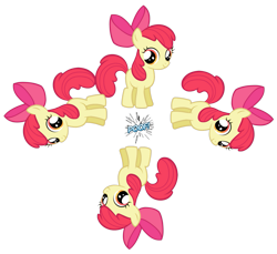 Size: 1091x1000 | Tagged: safe, derpibooru import, apple bloom, earth pony, pony, female, filly, meiosis, pony meiosis, poof, wat