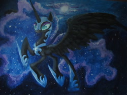 Size: 1024x768 | Tagged: safe, artist:vongrell, derpibooru import, nightmare moon, acrylic painting, painting, solo, traditional art