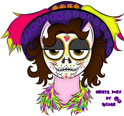 Size: 1280x1200 | Tagged: safe, artist:roldan, derpibooru import, oc, oc only, oc:shinta pony, dia de los muertos, face paint, halloween, solo