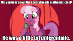 Size: 959x541 | Tagged: safe, derpibooru import, cheerilee, earth pony, pony, cheerilee pun, curtain, exploitable meme, female, green eyes, image macro, mare, math, meme, microphone, open mouth, smiling, solo, spotlight, text, two toned mane, two toned tail