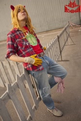 Size: 2848x4272 | Tagged: artist needed, safe, artist:ayumicosplay, derpibooru import, big macintosh, human, clothes, cosplay, gloves, irl, irl human, jeans, photo, play! 2012, solo