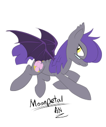 Size: 1771x2116 | Tagged: safe, artist:x6tr2ni, derpibooru import, oc, oc only, oc:moonpetal, bat pony, pony, bat pony oc, female, glasses, mare, signature, simple background, solo, spread wings, transparent background, wings