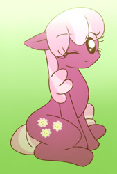 Size: 503x746 | Tagged: safe, artist:nmnkgskds, cheerilee, earth pony, pony, female, mare, pixiv, solo, solo female, wink