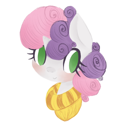 Size: 1024x1024 | Tagged: safe, artist:grandifloru, derpibooru import, sweetie belle, clothes, solo, sweater