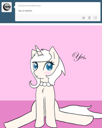 Size: 447x558 | Tagged: safe, artist:ivorylace, artist:katiespalace, derpibooru import, oc, oc only, oc:ivory lace, ask, ask ivory lace, chest fluff, solo, tumblr