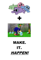 Size: 1096x1592 | Tagged: safe, derpibooru import, fluffy pony, chao, chao garden, exploitable meme, make it happen, meme, sonic the hedgehog, sonic the hedgehog (series)