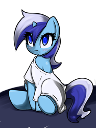 Size: 1600x2133 | Tagged: safe, artist:acharmingpony, derpibooru import, minuette, clothes, cute, off shoulder, shirt, solo