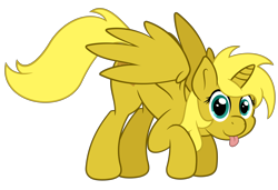 Size: 7000x4800 | Tagged: safe, artist:erockertorres, derpibooru import, oc, oc only, oc:ticket, alicorn, pony, absurd resolution, alicorn oc, cute, simple background, solo, tongue out, transparent background, vector