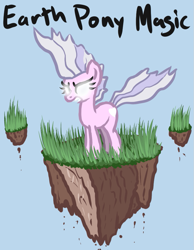 Size: 779x1006 | Tagged: safe, artist:arrkhal, derpibooru import, oc, oc only, oc:heartcall, earth pony, pony, dirt, earth pony magic, flying, grass, levitation, solo, terrakinesis