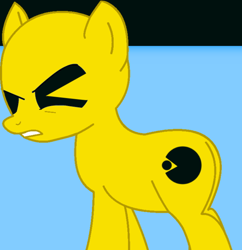 Size: 500x517 | Tagged: safe, derpibooru import, eyes, pac-man, ponified, solo, style emulation