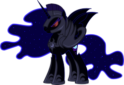 Size: 1486x1019 | Tagged: safe, artist:itoruna-the-platypus, derpibooru import, darkhorse knight, nightmare moon, armor, rule 63, simple background, solo, transparent background, vector