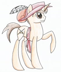 Size: 1208x1428 | Tagged: safe, artist:primefighterque, derpibooru import, oc, oc only, pony, unicorn, hat, solo