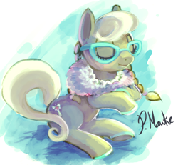 Size: 1266x1170 | Tagged: safe, artist:r0b0tassassin, silver spoon, earth pony, pony, female, filly, glasses, signature, solo, solo female