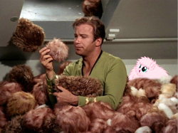 Size: 1501x1121 | Tagged: safe, derpibooru import, oc, oc only, oc:fluffle puff, james t kirk, star trek, tribble