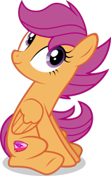 Size: 2552x4034 | Tagged: safe, artist:xebck, scootaloo, crusaders of the lost mark, absurd resolution, adult, cutie mark, older, simple background, sitting, solo, the cmc's cutie marks, transparent background, vector