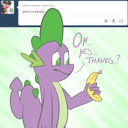 Size: 1000x1000 | Tagged: safe, artist:fledgex, derpibooru import, spike, dragon, ask, solo, the right-hand dragon, tumblr