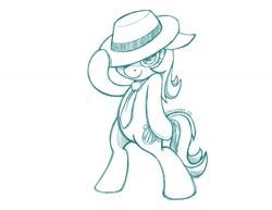 Size: 1650x1276 | Tagged: safe, artist:latecustomer, derpibooru import, lyra heartstrings, pony, bipedal, hat, michael jackson, sketch, solo