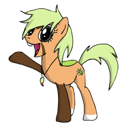 Size: 1400x1400 | Tagged: safe, artist:clamdiggydiggy, derpibooru import, earth pony, pony, bucktooth, chespin, happy, necklace, pokémon x and y, ponified, solo