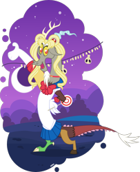 Size: 2500x3079 | Tagged: safe, artist:xebck, discord, draconequus, candy, clothes, cosplay, costume, cute, discute, food, lollipop, looking at you, male, moon, night, nightmare night, sailor moon, sailor scout, simple background, smiling, smiling at you, solo, transparent background, vector, wig
