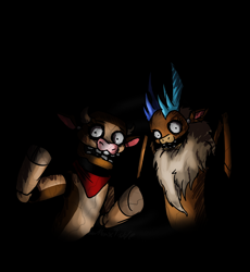 Size: 784x853 | Tagged: safe, artist:alorix, arizona cow, velvet reindeer, cow, deer, them's fightin' herds, community related, five nights at freddy's, velvezona daily