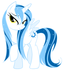 Size: 1700x1900 | Tagged: safe, artist:aurorascribe, derpibooru import, oc, oc only, alicorn, pony, alicorn oc, bedroom eyes, female, mare, simple background, solo, star flare, transparent background, vector, wet mane