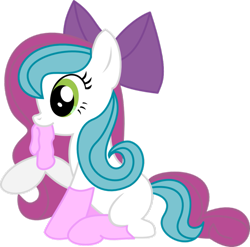 Size: 899x888 | Tagged: safe, artist:celestia-in-love, derpibooru import, oc, oc only, bow, clothes, filly, mouth hold, simple background, socks, solo, transparent background, vector