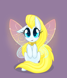 Size: 1000x1154 | Tagged: safe, artist:meekcheep, derpibooru import, oc, oc only, oc:sunbasker, flutter pony, g1, blushing, collar, cute, g1 to g4, generation leap, solo