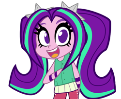 Size: 600x493 | Tagged: safe, artist:wubcakeva, aria blaze, equestria girls, chibi, solo