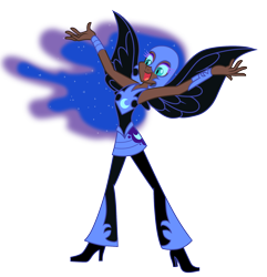 Size: 1900x1973 | Tagged: safe, artist:trinityinyang, derpibooru import, nightmare moon, human, humanized, solo, winged humanization