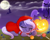 Size: 1280x1034 | Tagged: safe, artist:spookyle, derpibooru import, oc, oc only, candy, filly, food, jack-o-lantern, mare in the moon, moon, prone, sleeping, solo, younger