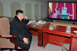 Size: 480x320 | Tagged: safe, derpibooru import, edit, edited screencap, screencap, human, applebuck season, ashtray, brony, cigarette, dashface, irl, irl human, kim jong-un, north korea, photo, smoking