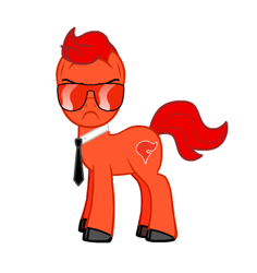 Size: 368x390 | Tagged: safe, derpibooru import, pony creator, cloven hooves, looking at you, necktie, pokémon, pokémon x and y, ponified, solo, sunglasses, team flare