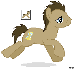 Size: 1112x1038 | Tagged: safe, artist:criz camacho, derpibooru import, doctor whooves, pixel art, solo