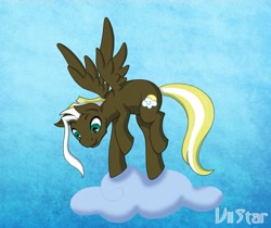 Size: 1011x851 | Tagged: safe, artist:viistar, derpibooru import, oc, oc only, pegasus, pony, cloud, flying, solo, whitecloud