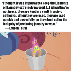 Size: 500x500 | Tagged: safe, derpibooru import, equestria girls, big crown thingy, crown, drama, elements of harmony, equestria girls drama, lauren faust, quote, text, trash can, word of faust