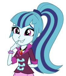 Size: 6271x7200 | Tagged: safe, artist:greenmachine987, sonata dusk, equestria girls, rainbow rocks, absurd resolution, amulet, clothes, lip bite, necklace, photoshop, simple background, solo, spikes, transparent background, upper body, vector, wristband