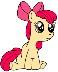 Size: 450x560 | Tagged: safe, artist:ced75, derpibooru import, apple bloom, earth pony, pony, female, filly, simple background, solo, white background