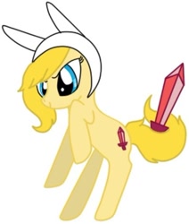 Size: 450x531 | Tagged: safe, artist:sey--yes, derpibooru import, adventure time, finn the human, fionna, ponified, solo